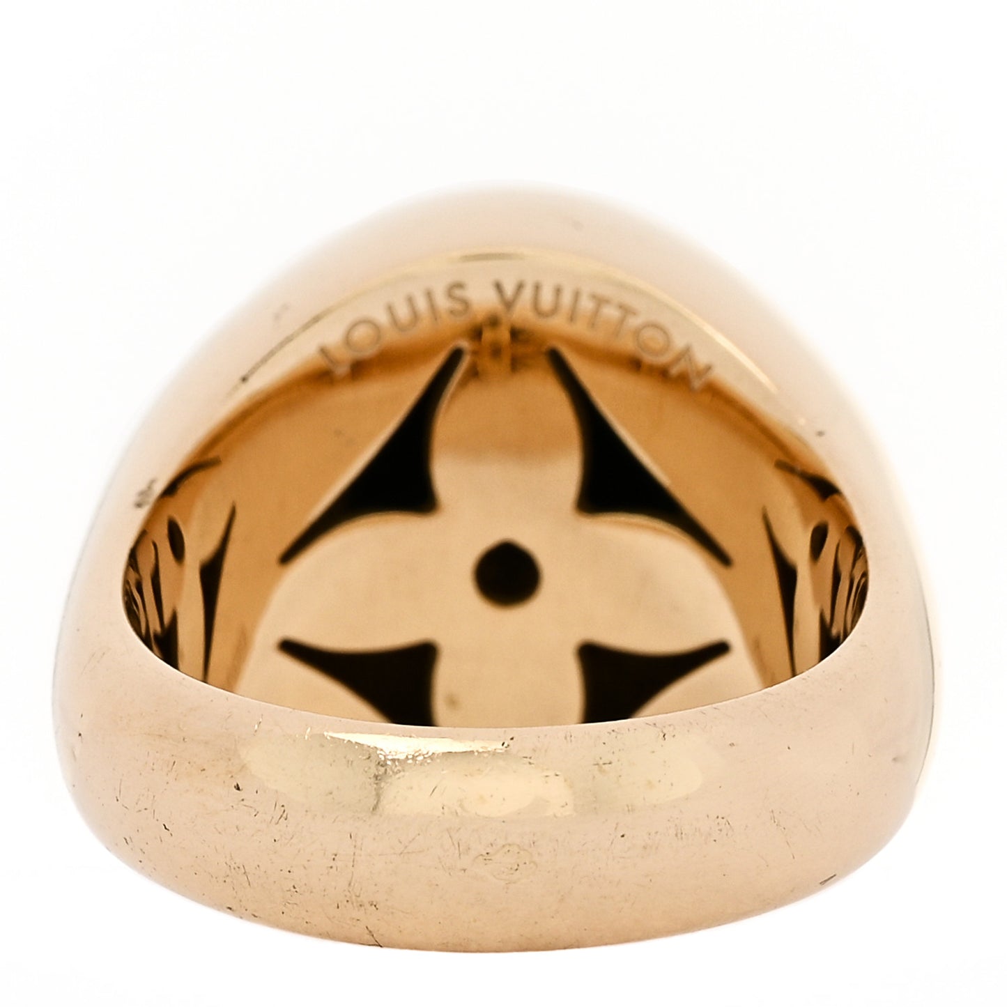 18K Yellow Gold Diamond Malachite Blossom Signet Ring 49 5