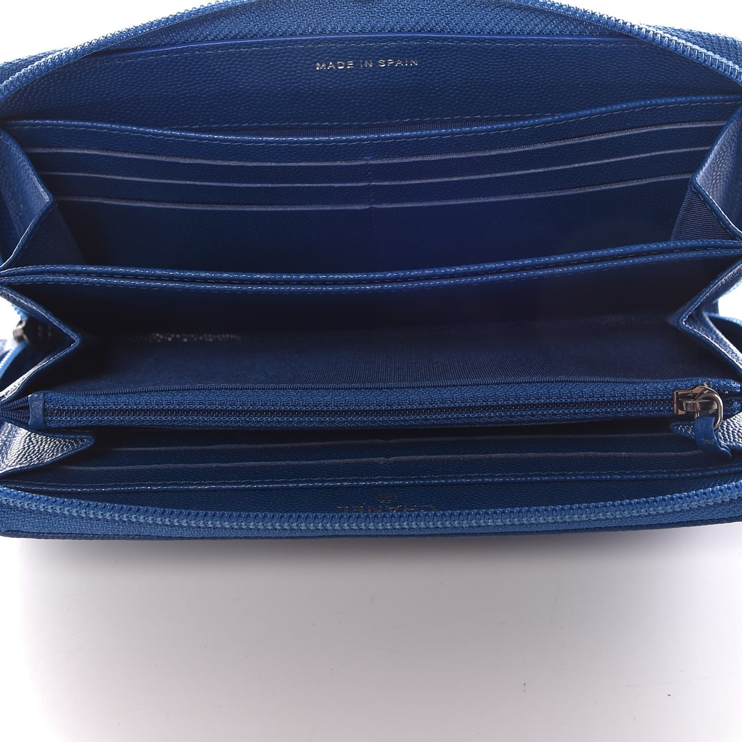 Caviar Large Zip Around Boy Wallet Blue