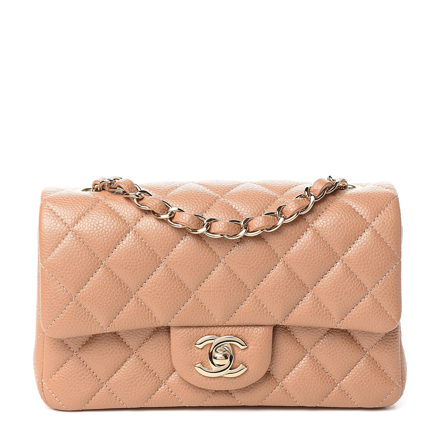 Chanel Caviar Quilted Mini Rectangular Flap Dark Beige 1 of 10