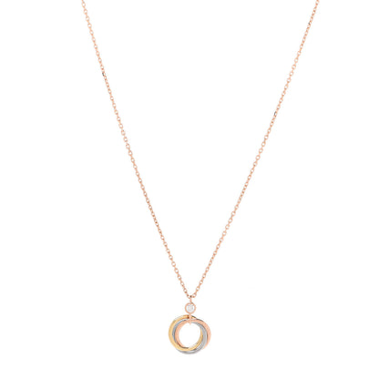 Cartier 18K Pink Yellow White Gold Diamond Trinity Pendant Necklace 1 of 6