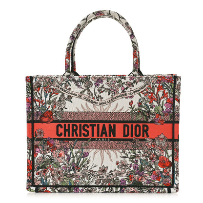 Christian Dior Canvas Embroidered Medium 4 Saisons Printemps Soleil Book Tote Ecru Multicolor 1 of 9