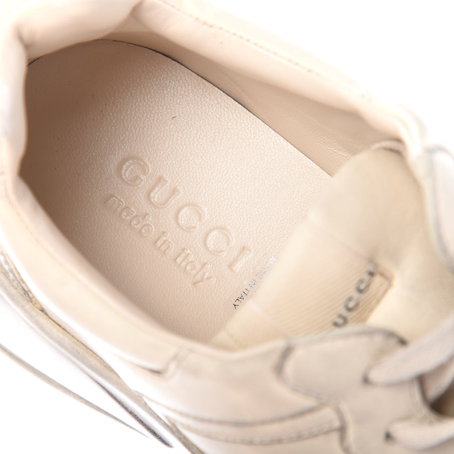 Gucci Soft Calfskin Mens Rhyton Sneakers 9.5 Ivory 8 of 11