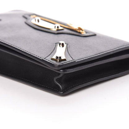 Balenciaga Veau Amp Plate Gold Chain Wallet Black 9 of 11