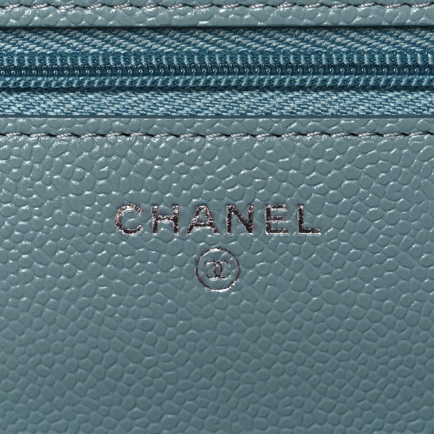 Chanel Caviar Quilted Wallet on Chain WOC Blue 6 of 12