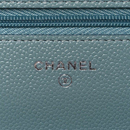 Chanel Caviar Quilted Wallet on Chain WOC Blue 6 of 12