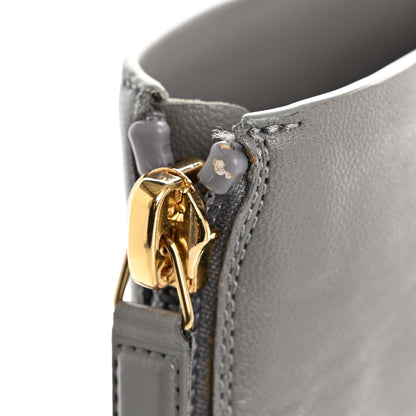 Chanel Lambskin Cap Toe Open Wedge Ankle Boots 36.5 Grey Black 10 of 12
