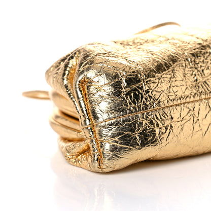 Bottega Veneta Metallic Crinkled Lambskin The Mini Pouch Oro 7 of 12