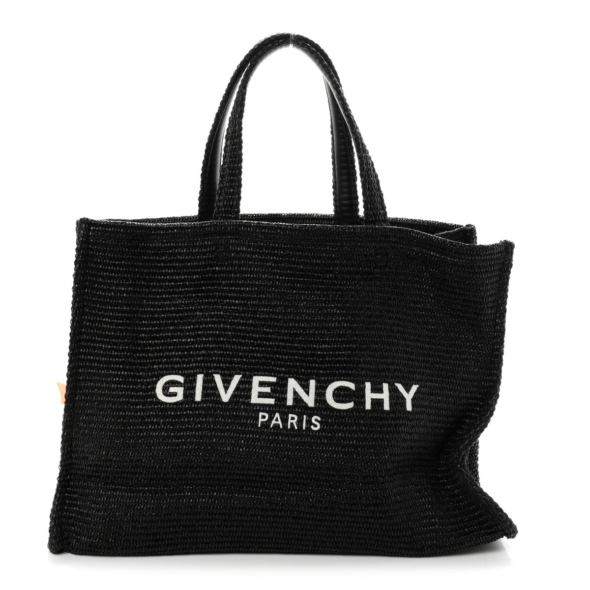 Raffia Large G Shopping Tote Black