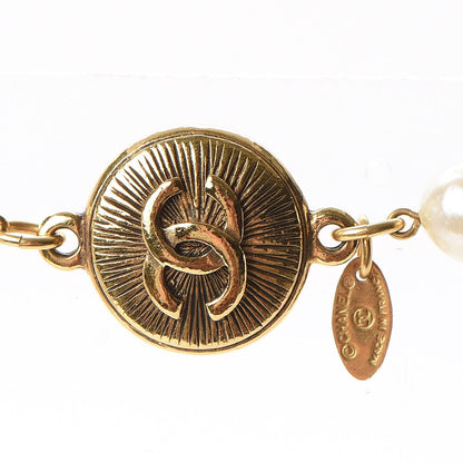 Chanel Pearl CC Medallion Long Necklace Gold 4 of 6