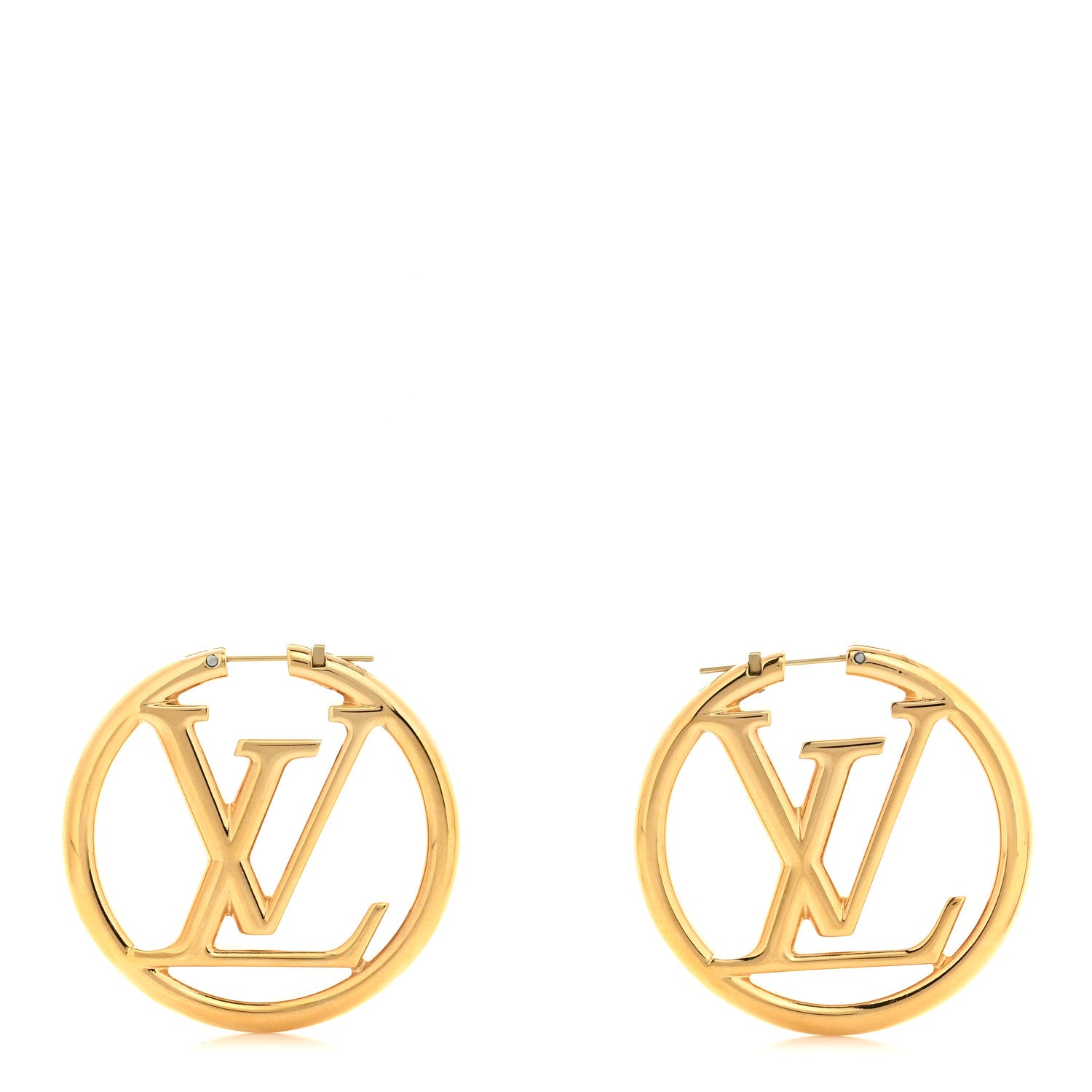 Louis Vuitton Metal Louise Hoop Earrings Gold 1 of 5
