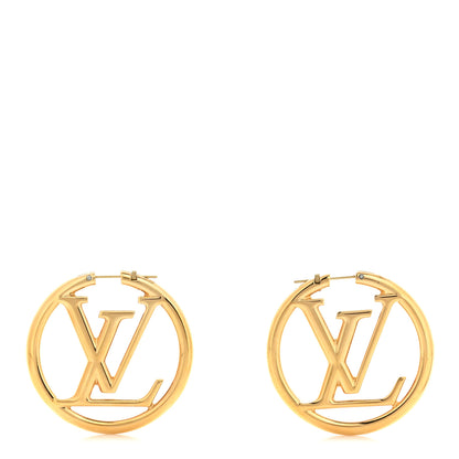 Louis Vuitton Metal Louise Hoop Earrings Gold 1 of 5