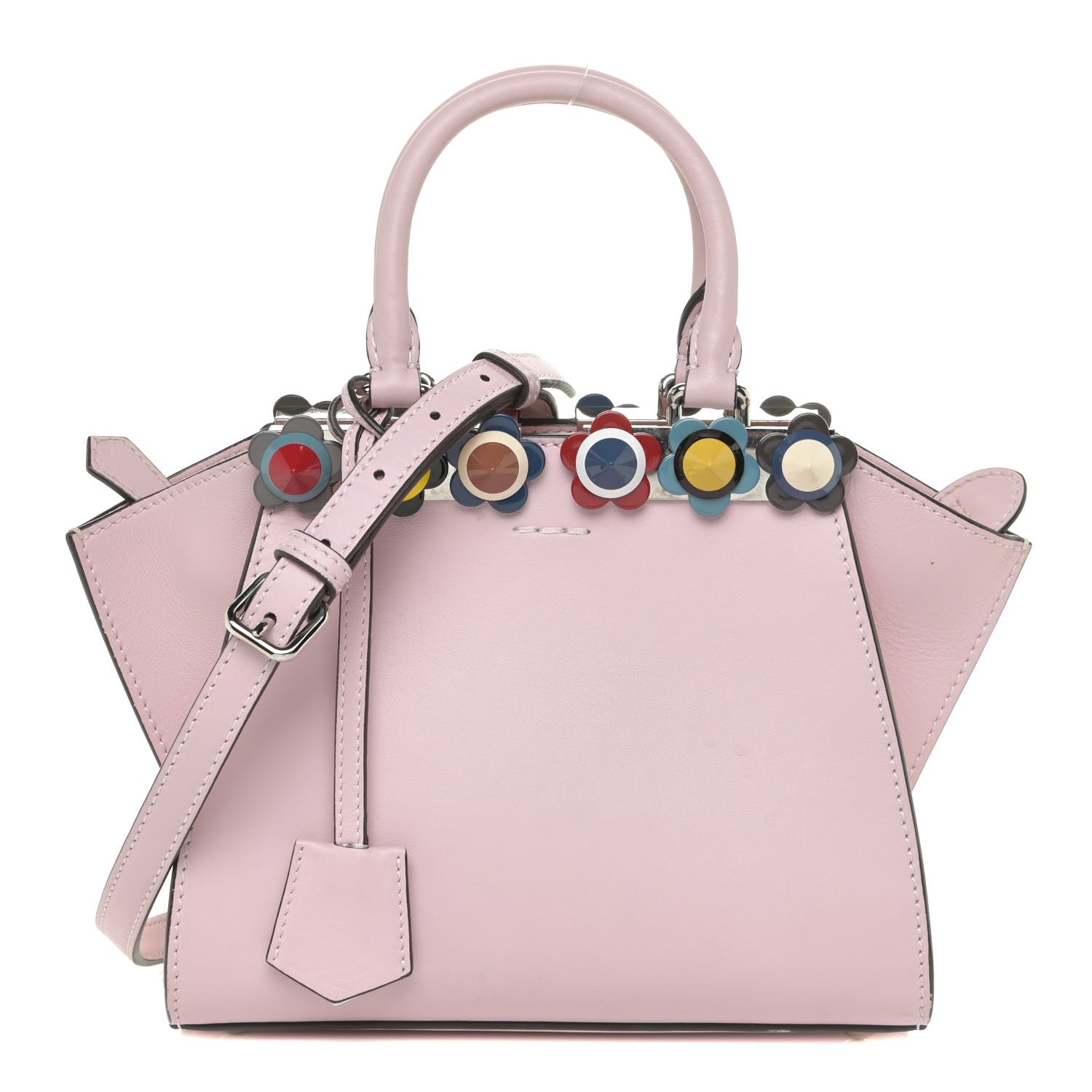 Fendi Vitello Dolce Plexiglass Flowerland Studded Mini 3Jours Tote Peonia Multicolor 1 of 12