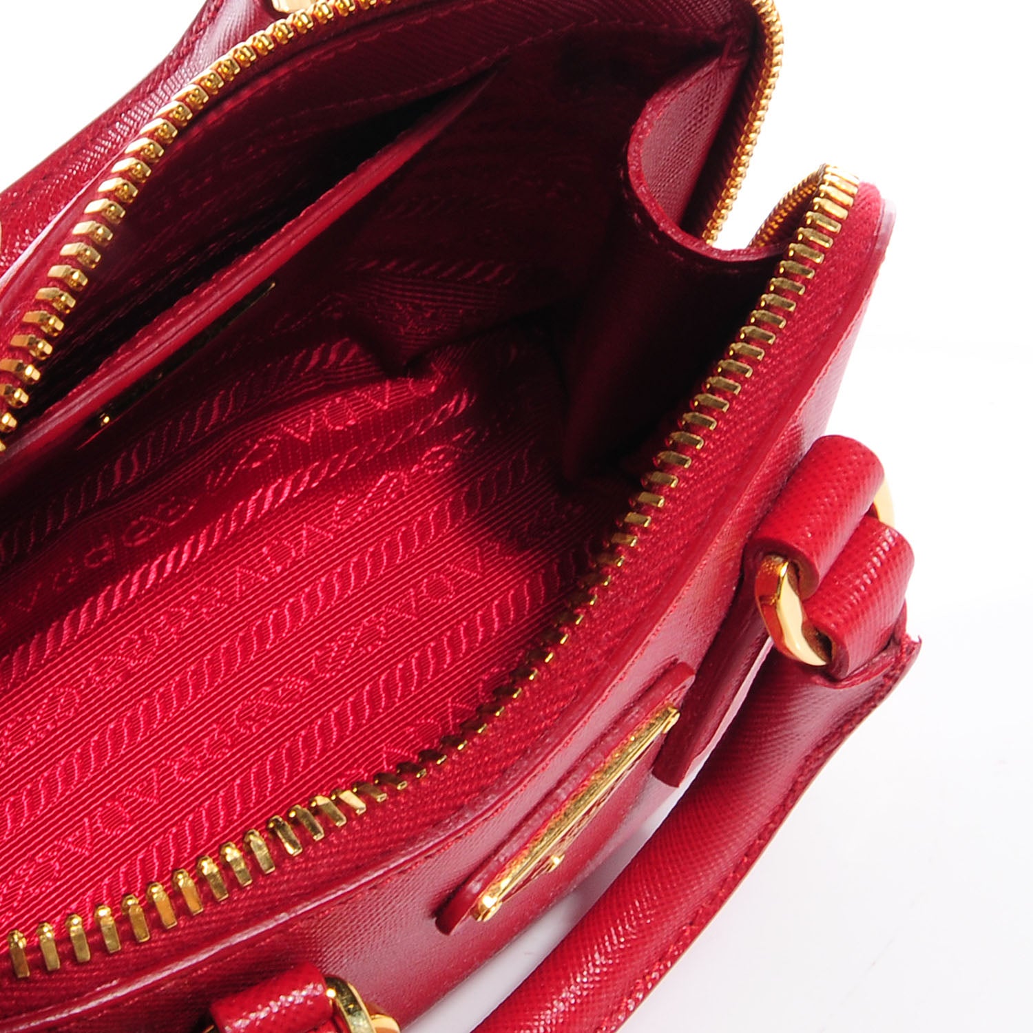 Prada Saffiano Lux Mini Promenade Tote Fuoco 6 of 8