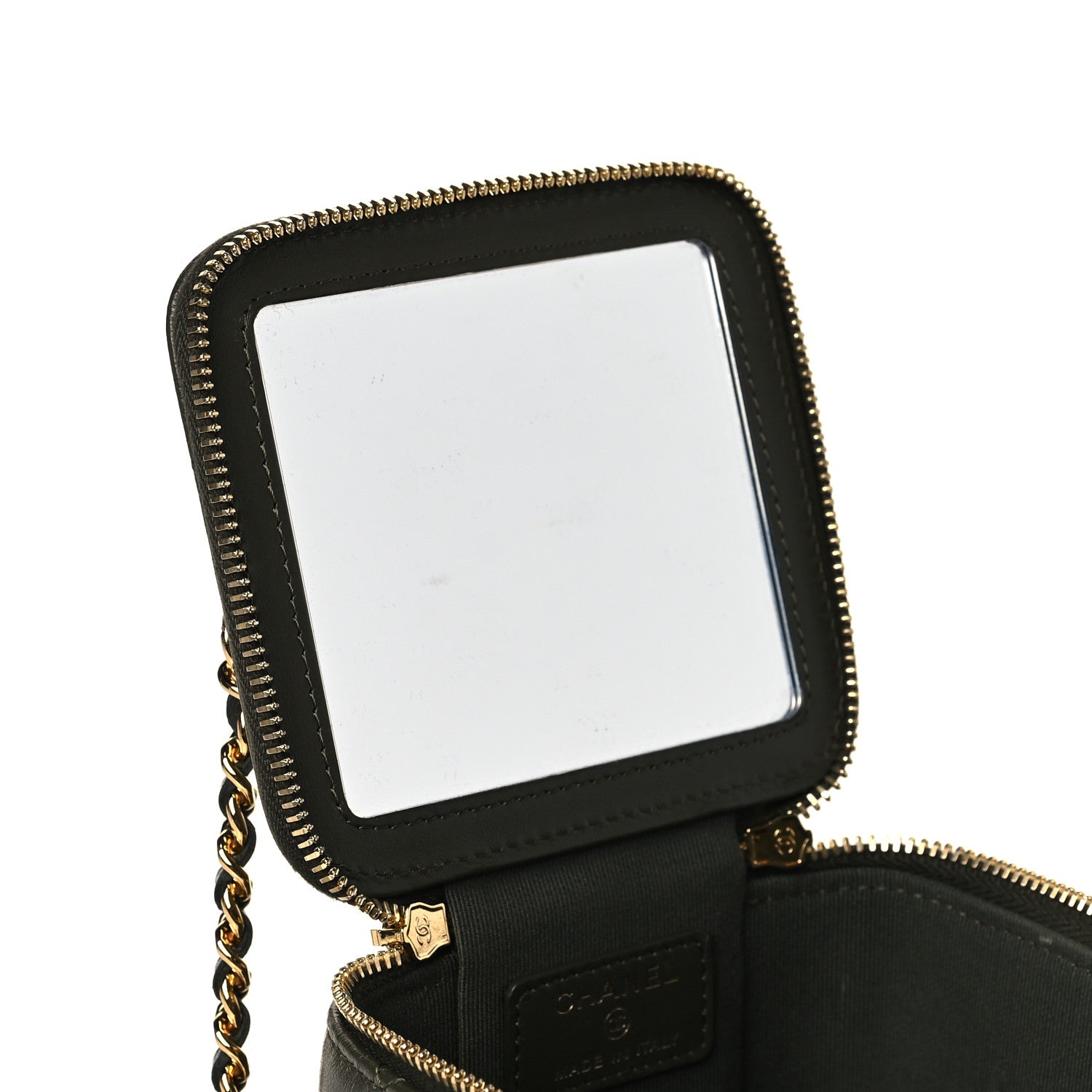 Chanel Lambskin Quilted Polly Pocket Top Vanity With Chain Khaki 7 of 11
