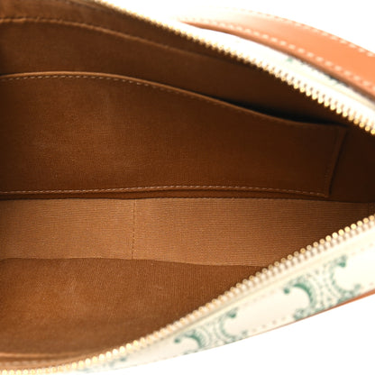 Celine Triomphe Canvas Calfskin Camera Shoulder Bag Green 5 of 9