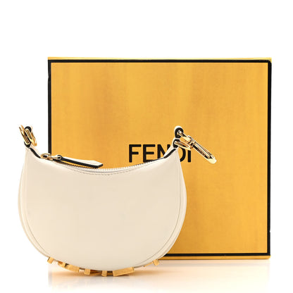 Fendi Vitello Grace Matte Nano Fendigraphy Hobo Charm White Ice 13 of 13