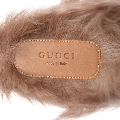 Gucci Calfskin Lambswool Tiger Embroidered Womens Princetown Slippers 39.5 Black 5 of 8