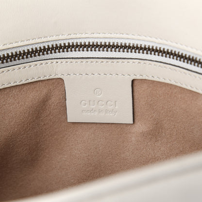 Gucci Calfskin Matelasse Small GG Marmont Shoulder Bag White 5 of 9