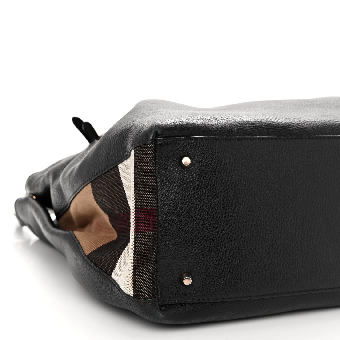 Grainy Calfskin House Check Medium Maidstone Black