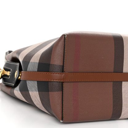Burberry E-Canvas Check Calfskin Medium Catherine Tote Bag Dark Birch Brown 8 of 9