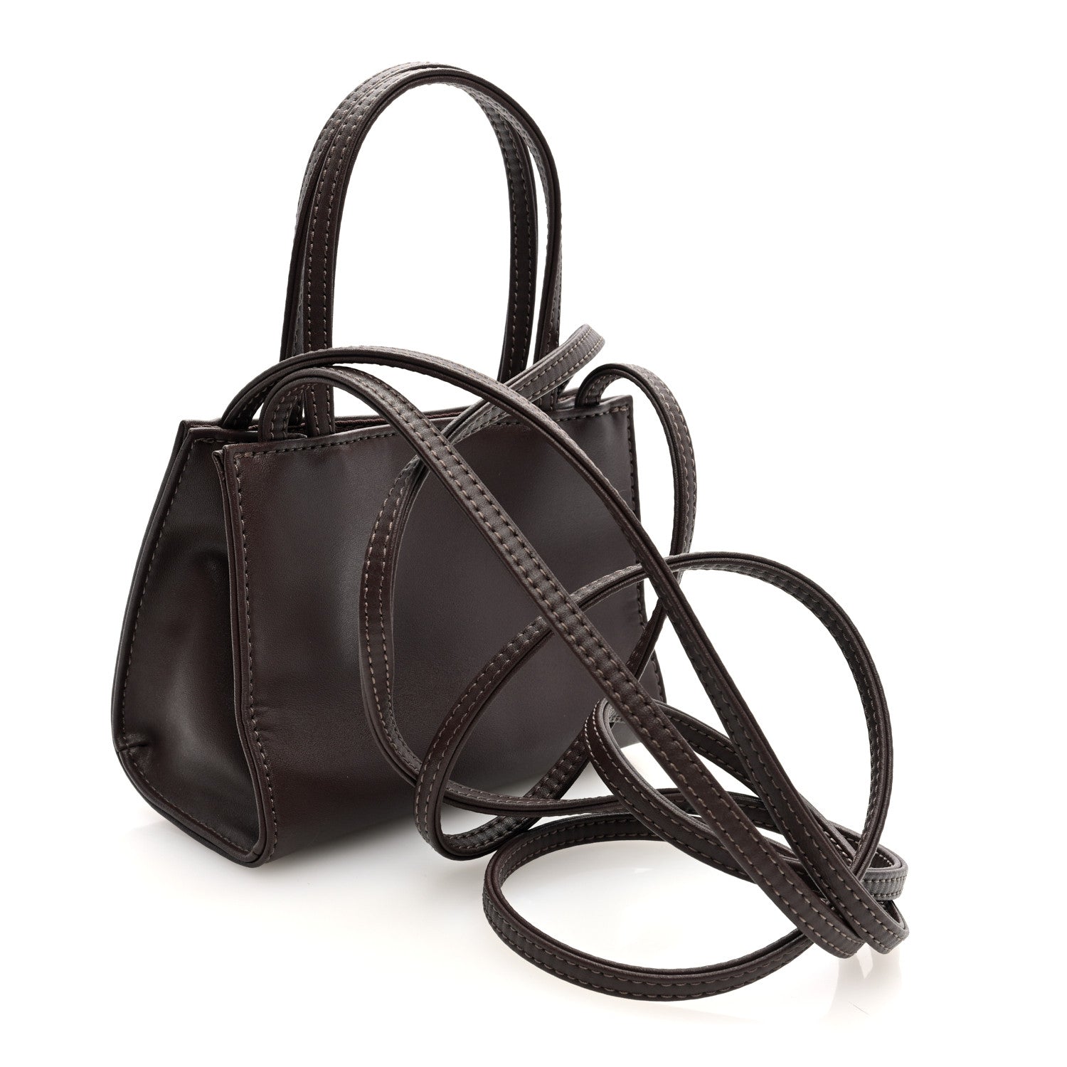 Telfar Vegan Leather Small Shopping Bag Chocolate 3 of 10