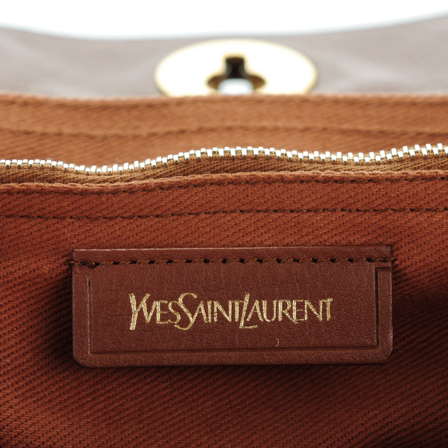 Saint Laurent Calfskin Canvas Small Muse Two Cognac 6 of 7