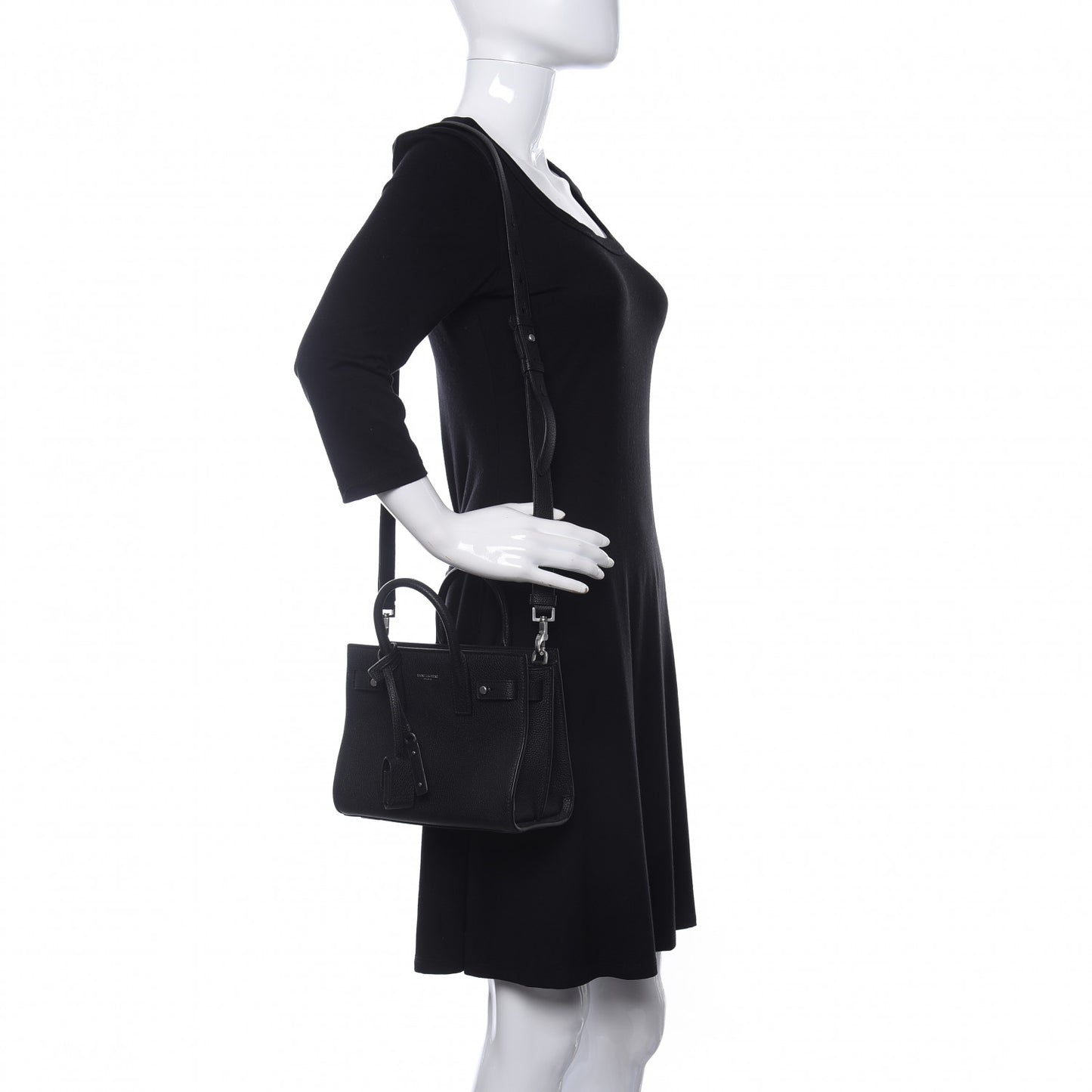 Grained Calfskin Nano Sac De Jour Souple Black