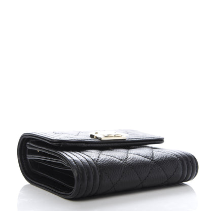 Chanel Caviar Quilted Compact Boy Wallet Black 4 of 8