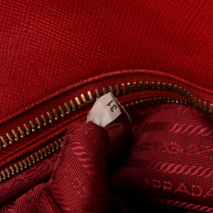 Prada Saffiano Cuir Top Handle Dome Tote Rosso 7 of 12