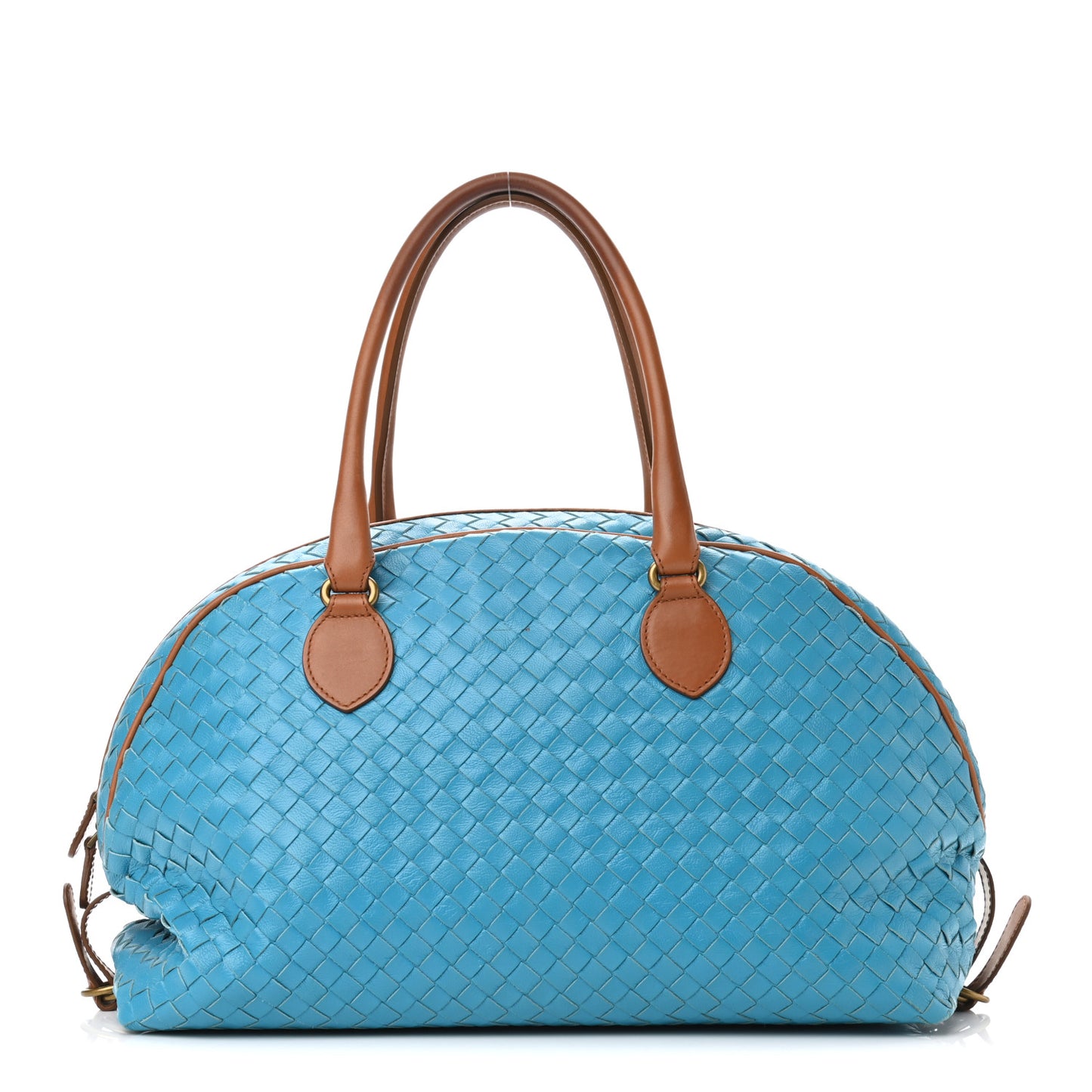 Nappa Intrecciato Bowling Bag Blue