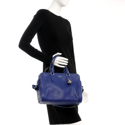 Alexander McQueen Pebbled Calfskin Small Skull Padlock Zip Around Tote Ultramarine 3 of 14