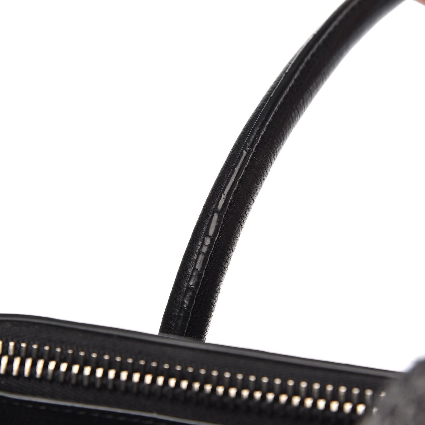 Glace Calf Twin Pocket Tote Black