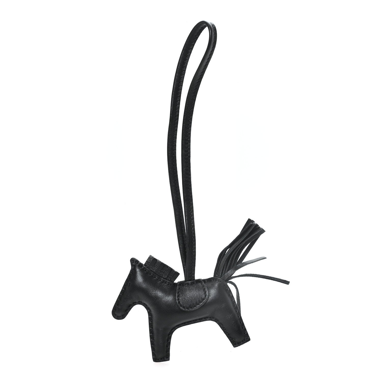 Hermes Milo Lambskin Grigri Rodeo Horse Bag Charm PM So Black 1 of 3