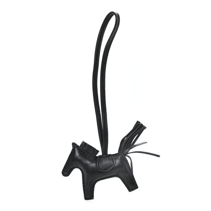 Hermes Milo Lambskin Grigri Rodeo Horse Bag Charm PM So Black 1 of 3