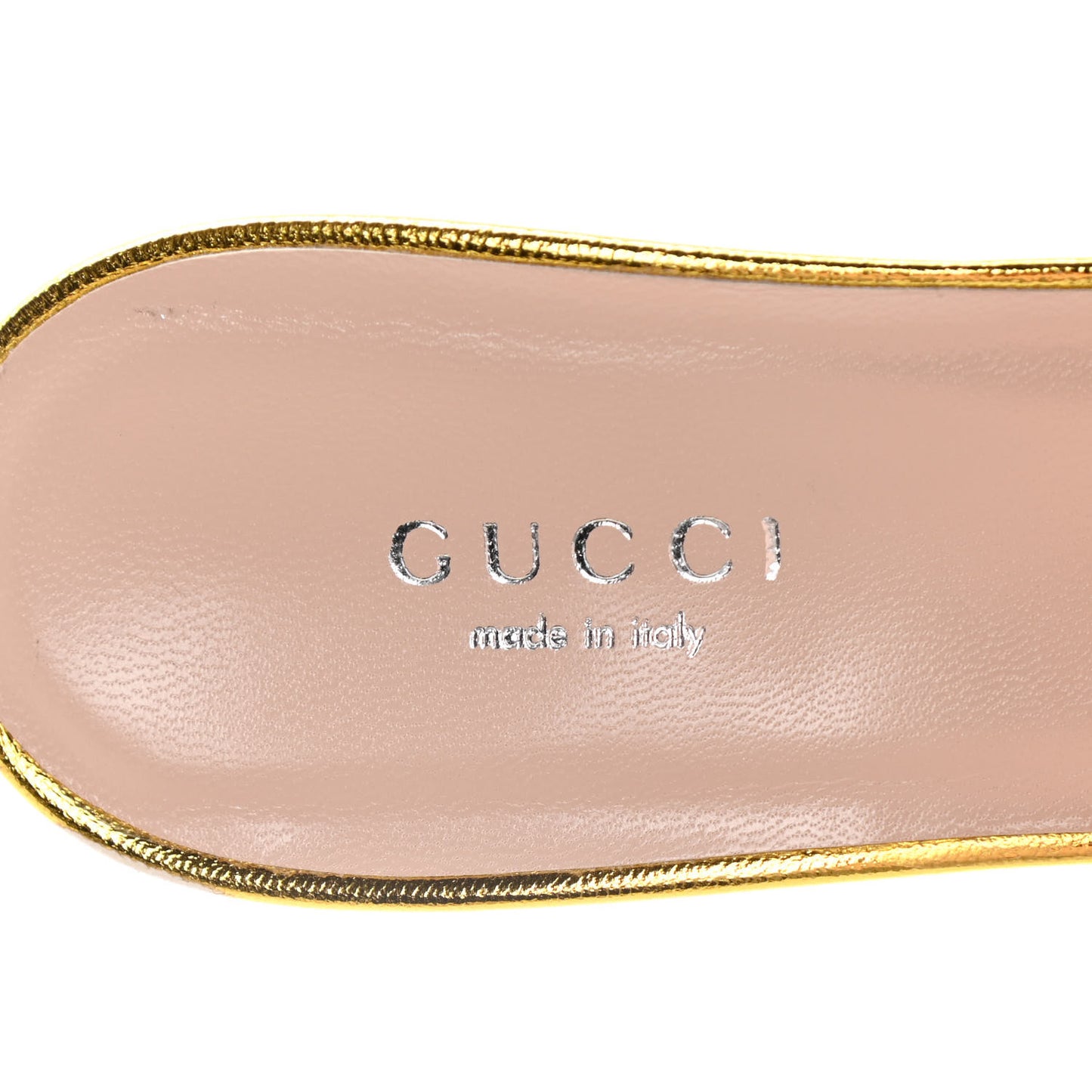 Metallic Nappa Crawford Knotted Mid Heel Slides 38 Gold