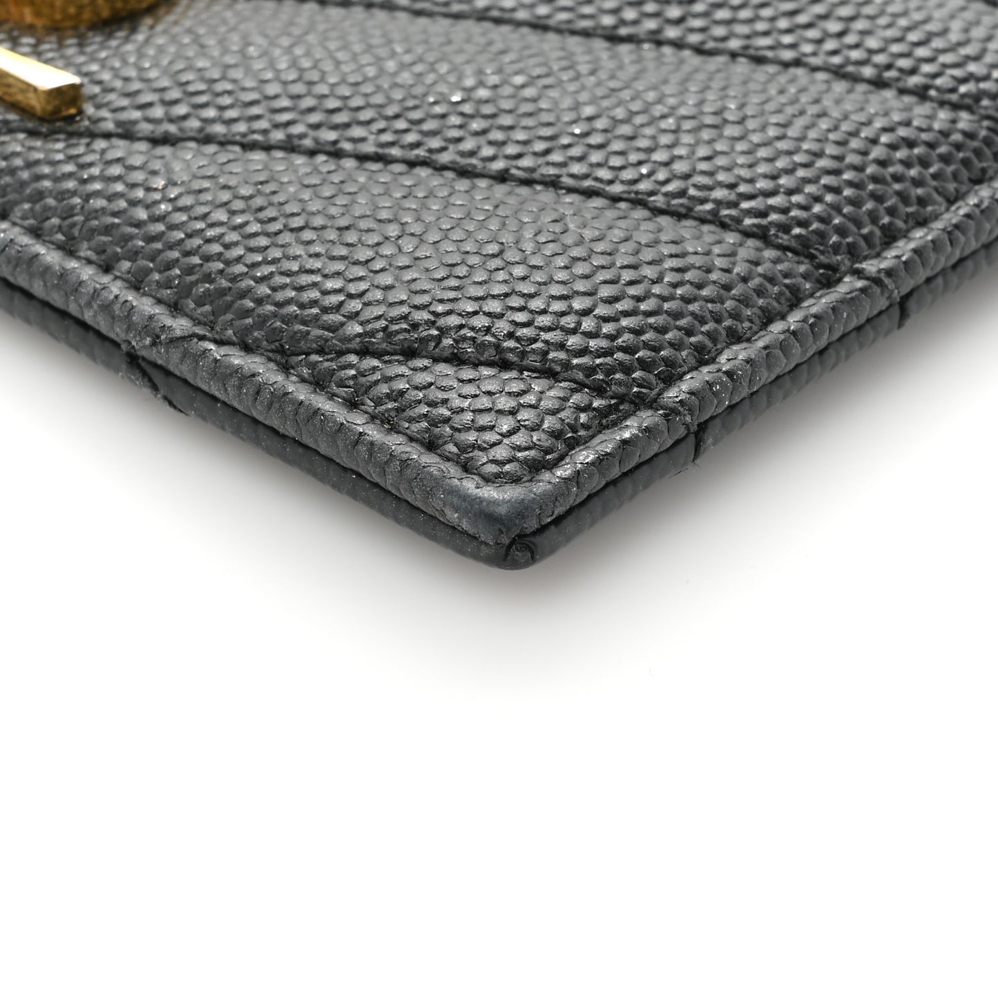 Grain De Poudre Matelasse Chevron Monogram Credit Card Case Black