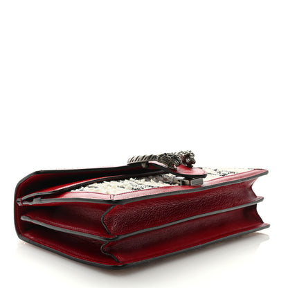 Gucci Tweed GG Monogram Small Dionysus Shoulder Bag White Black Romantic Cherry 4 of 9