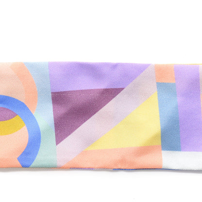 Chanel Silk CC Slim Bandeau Blue Light Green Yellow 7 of 7