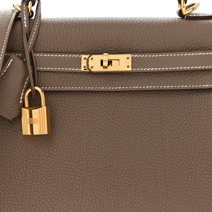 Hermes Togo Kelly Retourne 25 Etoupe 8 of 12