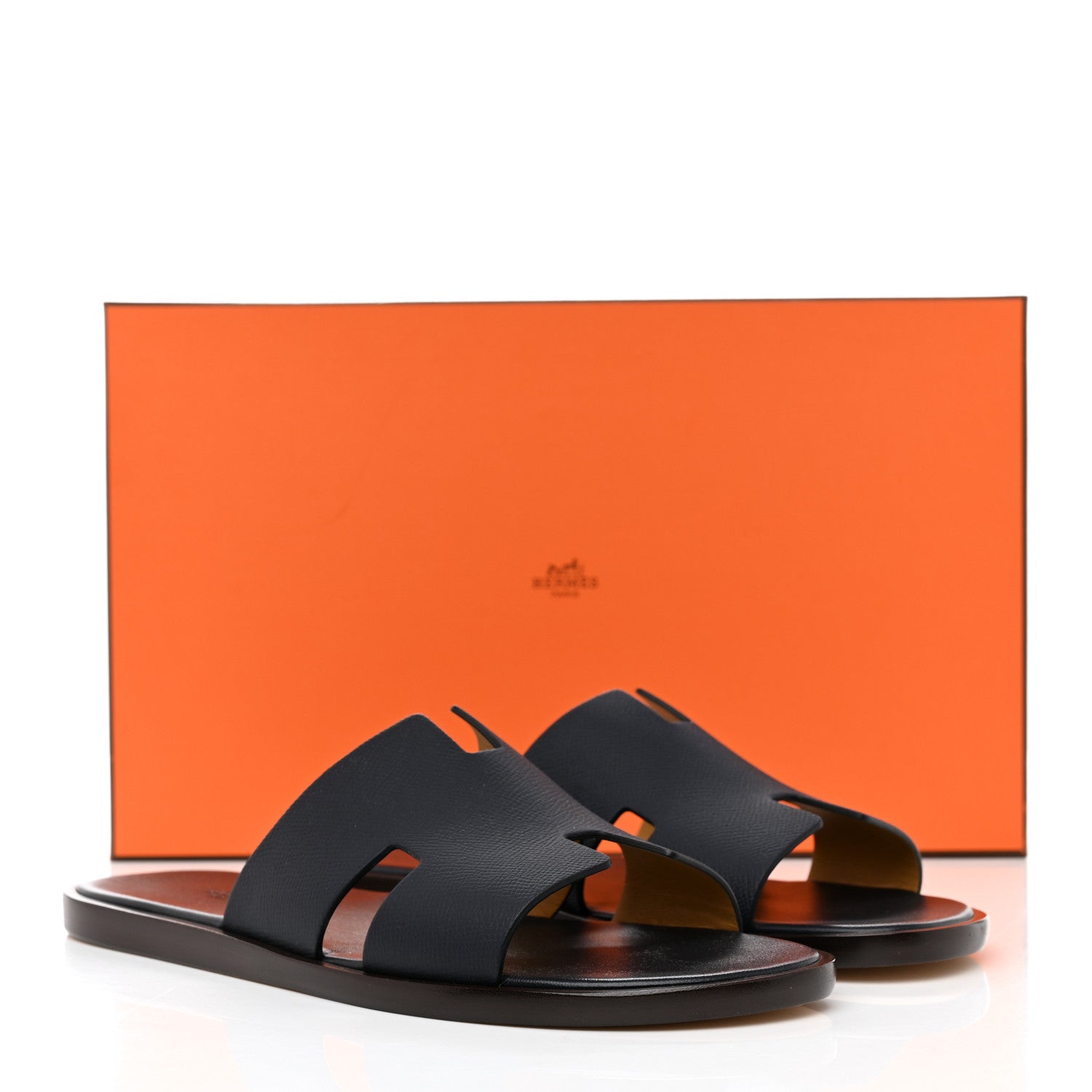 Hermes Epsom Mens Izmir Sandals 44 Marine 9 of 9