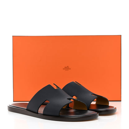 Hermes Epsom Mens Izmir Sandals 44 Marine 9 of 9