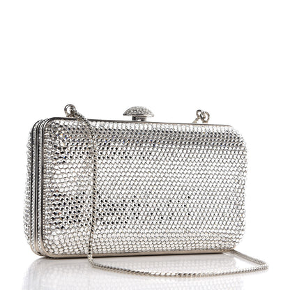 Judith Leiber Swarovski Crystal Minaudiere Clutch Silver 3 of 6