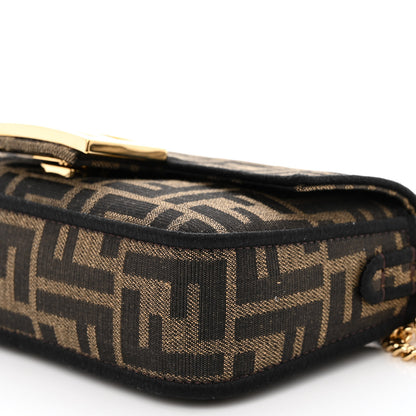 Fendi Fabric Jacquard FF 1974 Mini Baguette Tobacco Moro Black 9 of 9