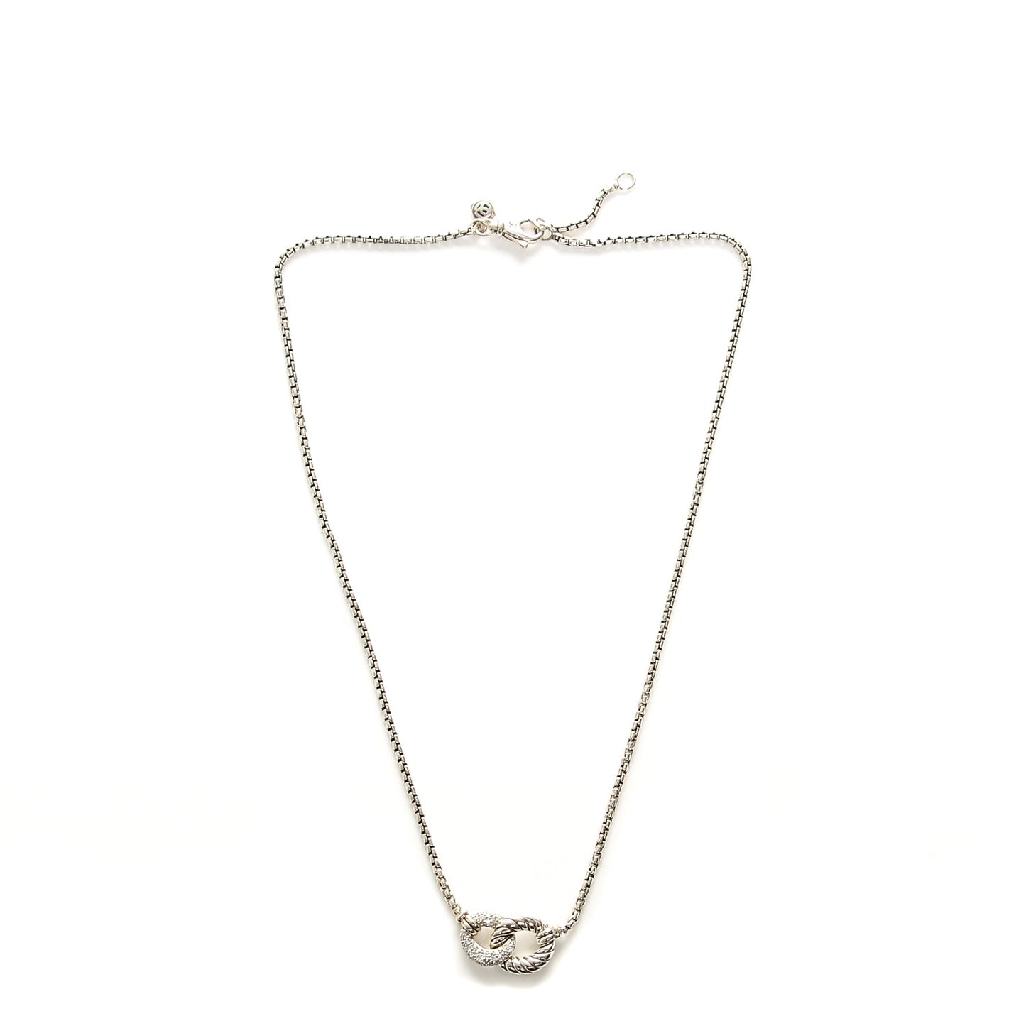 Sterling Silver Diamond Belmont Pendant Necklace