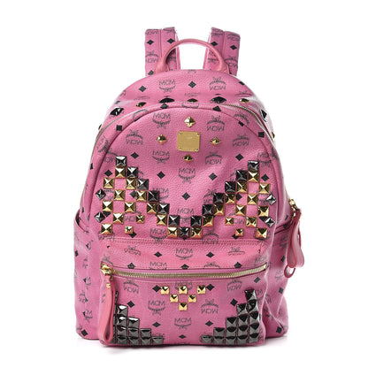 MCM Visetos Studded Medium Stark M Backpack Pink 1 of 12