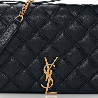 Saint Laurent Lambskin Quilted Mini Becky Chain Bag Navy 8 of 14