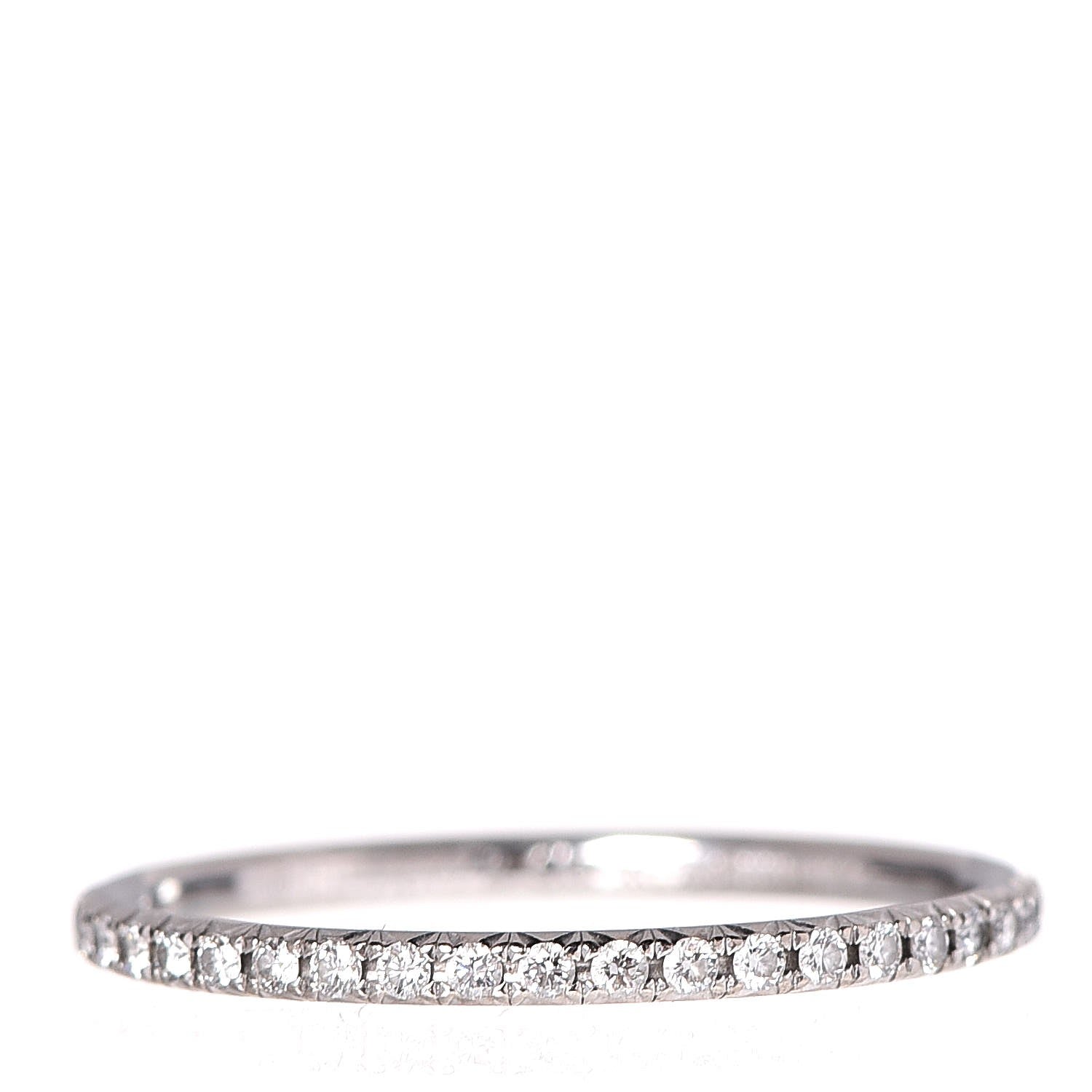 Tiffany 18K White Gold Diamond Metro Band Ring 52 6 1 of 5