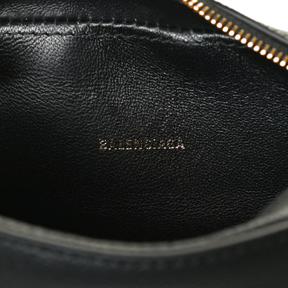 Balenciaga Signature Grained Calfskin Logo XS Ville Camera Bag Black White 9 of 10