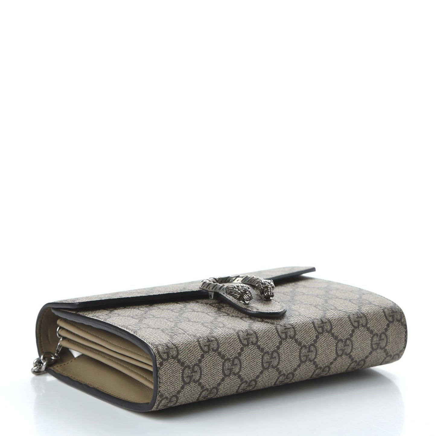 GG Supreme Monogram Mini Dionysus Chain Wallet Beige Taupe