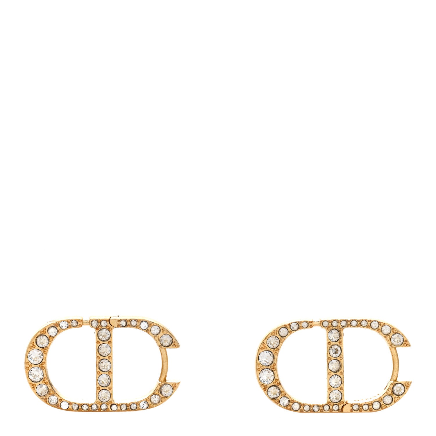 Christian Dior Crystal 30 Montaigne Earrings Gold 1 of 4